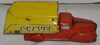 Vintage MARX 1940 ' s PRESSED STEEL Sand and Gravel Toy Dump Truck 3