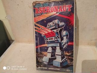 Vintage Tin Robot Toy Astronaut Made In Japan