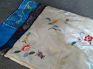 Antique Chinese Silk Embroidered Woman ' s Robe Kimono Coat Pants China 1800s Vtg 3