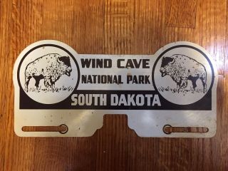 Vintage Wind Cave National Park License Plate Topper Rare Old Advertising Sign