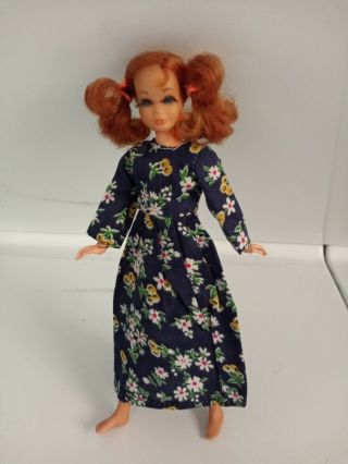 Vintage Barbie Living Skipper Doll Very Rare Red Hair Color Wearing Clone Gown