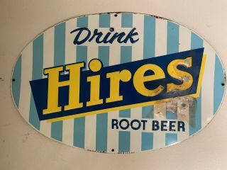 Drink Hires Root Beer Vintage Oval Sign