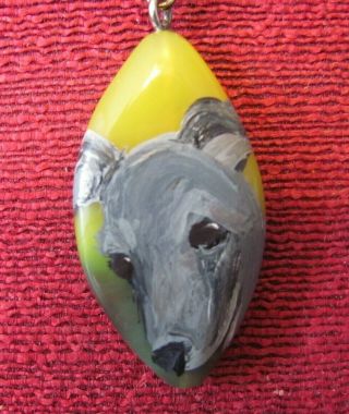 Italian Greyhound Hand - Painted On Small,  Marquis Cut Pendant/bead/necklace