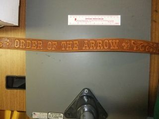 Boy Scout Order Of The Arrow Leather Belt Size 36 8769ii
