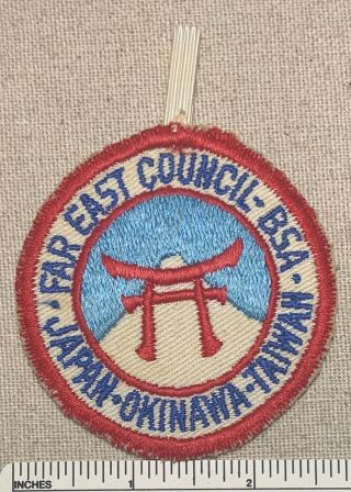 Vintage 1950s Far East Council Boy Scout Patch Bsa Japan Okinawa Taiwan Cp Camp