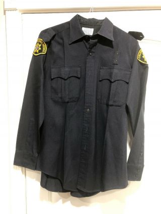 Jaguar Vintage California Patrol Uniform Shirt Costume Police Blue
