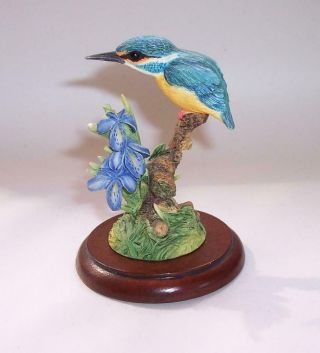Vintage Kingfisher Bird Figure 2003 Border Fine Arts Garden Guests Model A2321
