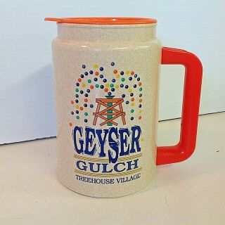 Vintage Silver Dollar City Geyser Gulch Treehouse Village Branson Mo Plastic Mug