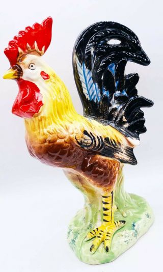 Vtg 1920’s - 1940’s Retro Rooster Farmhouse French Country Figurine Japan 9”h