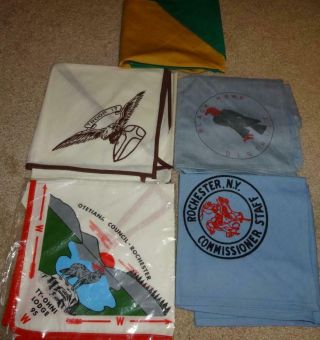 Vintage Boy Scout Neckerchiefs Otetiana Council Ty - Ohni,  Blackhawk,  More
