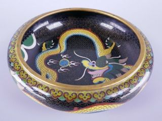 Fine Old Chinese Cloisonné Dragon Bowl Scholar Work Of Art