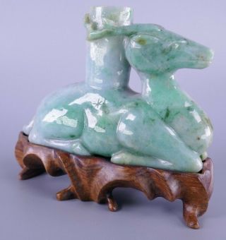 Fine Old Chinese Carved Jade Jadeite Vase Carving Sculpture Scholar Art