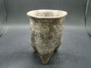 Chinese Shang Dynasty (16th - 11th Century Bc) Pottery Tripod Jar A3573