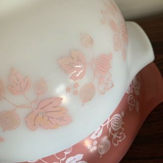 3 Vintage Pyrex Pink Gooseberry Cinderella Mixing Nesting Bowl Set 441 442 443 3