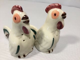 Vintage Shawnee Pottery Rooster Chicken Salt Pepper Farmhouse Country Decor