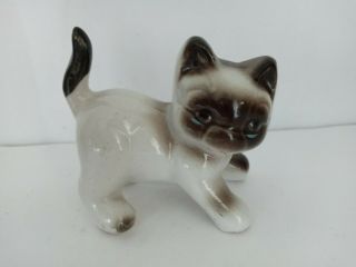 Vtg Mcm Hagen - Renaker Monvrovia Walking Siamese Cat Figurine Porcelain