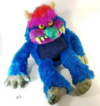 Vintage 1986 Amtoy My Pet Monster Large Plush Toy,  Pre - Owned Blue 1