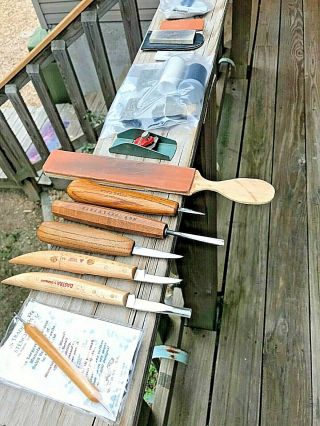 12 Vintage Wood Carving Knifes & Things Dastra,  Solinger,  Roy Detlefsen 1 Unmarked