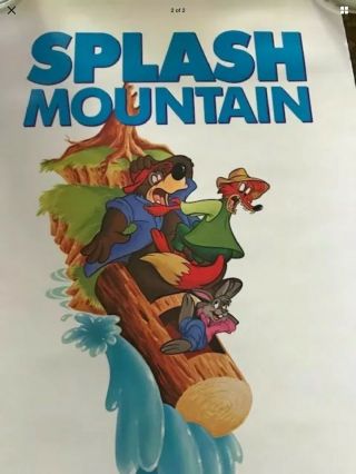 1992 Walt Disney World Splash Mountain Grand Opening Commemorative Poster 8 X 24 2