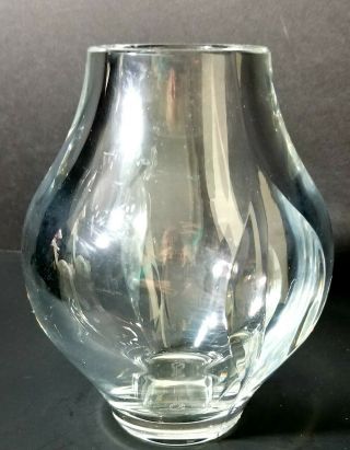 Vintage French St.  Louis Crystal Vase W/teardrop Design Carved On Both Sides 8 "