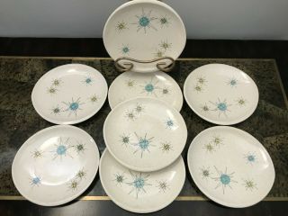 8 Vintage Franciscan Starburst Bread Plates Dish Mid Century Atomic 6.  5”