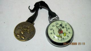 Vintage Walt Disney Mickey Mouse Pocket Watch