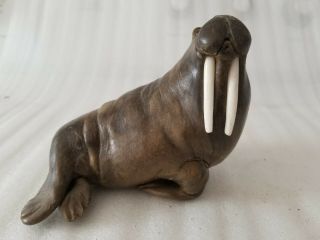 Vintage Walrus Signed David C.  Moise Figurine Sculpture