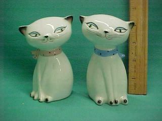 Pair Vintage Holt Howard Ceramic Siamese Kitten Kitty Cat Salt & Pepper Shakers