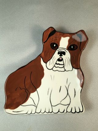 Dogs By Nina Pin Tray Of An English Bulldog,  Very Nicely Done & Useful Too