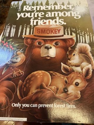 Usda Smokey The Bear 1980 Forest Fire Prevention Poster.
