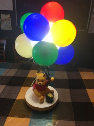Vintage Winnie The Pooh Hunny Pot Bear Balloons Lamp Night Light