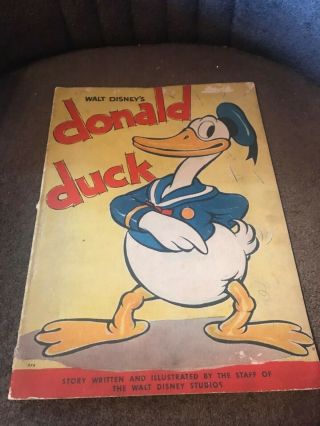 Rare,  First Donald Duck Linen Book.  Whitman 978