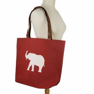 Delta Sigma Theta Inspired Burgundy Red Tote With White Elephant