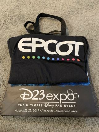 D23 Expo 2019 Epcot Logo Long - Sleeved T - Shirt Small Men 