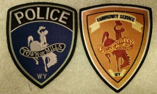 2 Different Mills,  Wyoming Police Patches