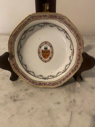 Chinese Export Porcelain Armorial Pudding Dish With The Arms Of Grierson,