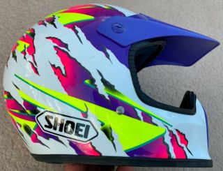 Vintage 1993 Shoei Fx2 M90 Motocross Bmx Full Face Helmet With Visor - Large