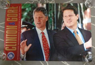 Vintage 1992 Clinton Gore Painters & Trades Presidential Election Poster