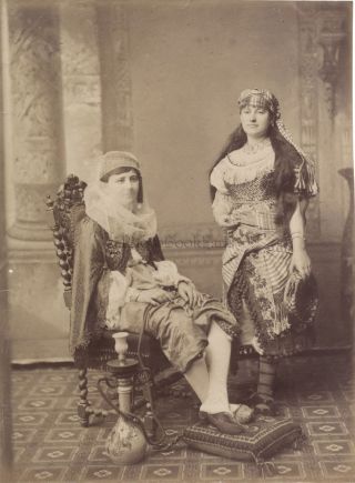 Femmes Dans Un Harem Egypte Turquie Liban Moyen - Orient Vintage Albumine Ca 1875