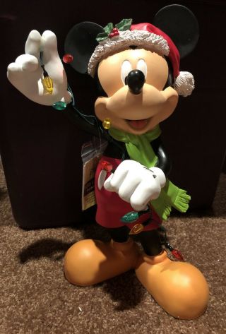 Disney Mickey Mouse Led Lighted Timer Statue Figure Christmas Lights