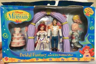 Disney The Little Mermaid Bridal Fantasy Ariel And Eric Wedding Giftset Mattel