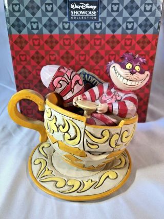Disney Traditions Jim Shore Cheshire Cat Tea Cup Ride Mad Tea Party Figurine Nib