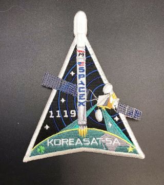 Authentic Spacex Employee Low Numbered Koreasat - 5a Mission Patch Falcon 9