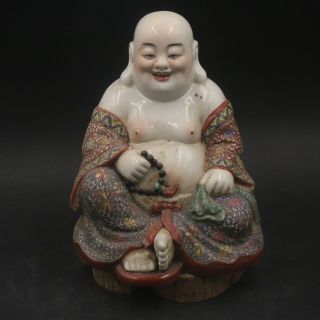 8.  3 " Collect Chinese Jingdezhen Porcelain Famille Rose Maitreya Buddha Statue