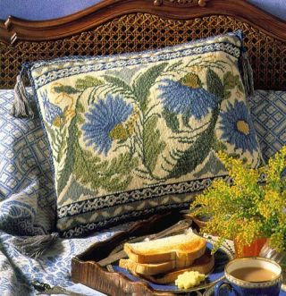 Ehrman Deborah Kemball Peacock Tile Cream Needlepoint Tapestry Kit Vintage