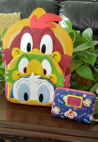 Loungefly Disney The Three Caballeros Mini Backpack And Wallet Htf W.  Tags