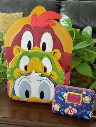 Loungefly Disney The Three Caballeros Mini Backpack and Wallet HTF W.  TAGS 2