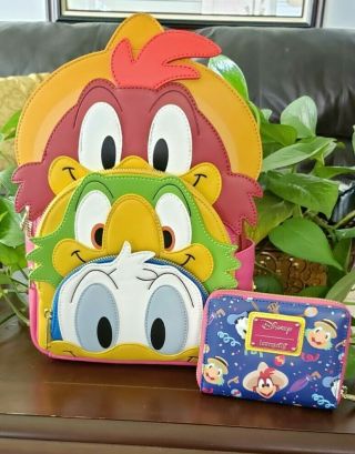 Loungefly Disney The Three Caballeros Mini Backpack and Wallet HTF W.  TAGS 3