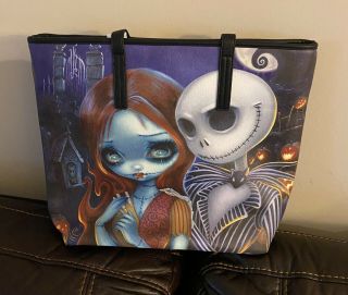 Disney Parks Jack And Sally By Jasmine Becket - Griffith Tote Bag Nbc Wdw Nwt