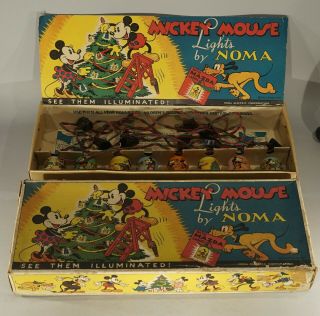Circa.  1930s - 40s Mickey Mouse Disney Lights By Noma